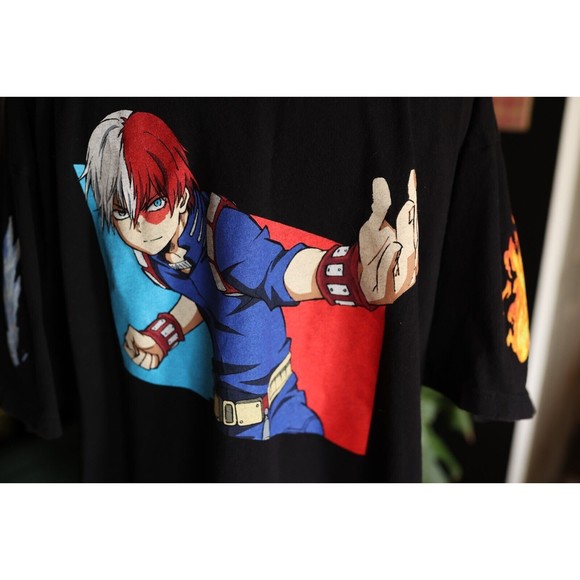My Hero Academia Men's Shoto Todoroki Fire And Ice Character Anime T-Shirt XL - Picture 7 of 11